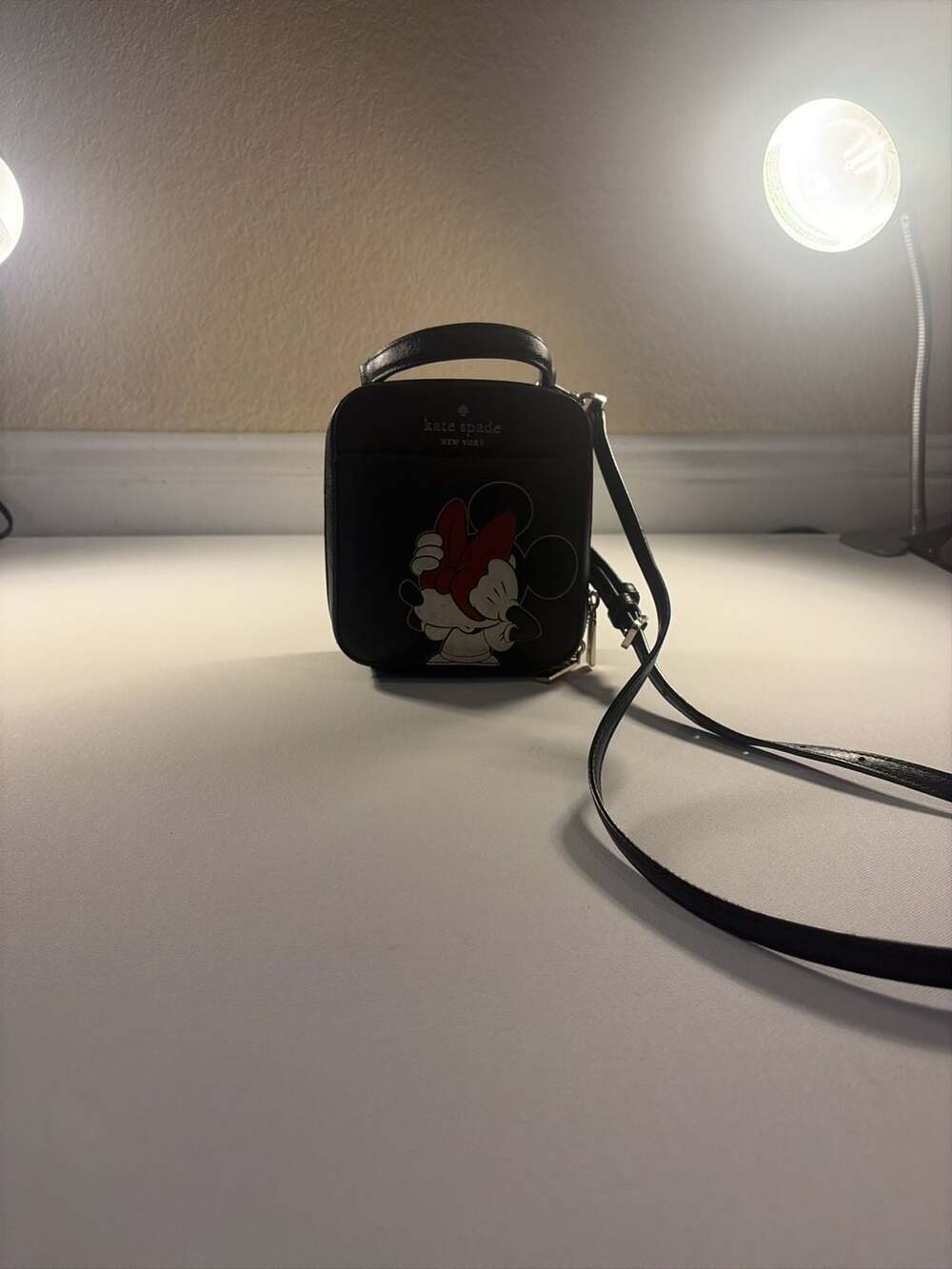 Kate Spade Disney Minnie Mouse Vanity Crossbody Bag Black